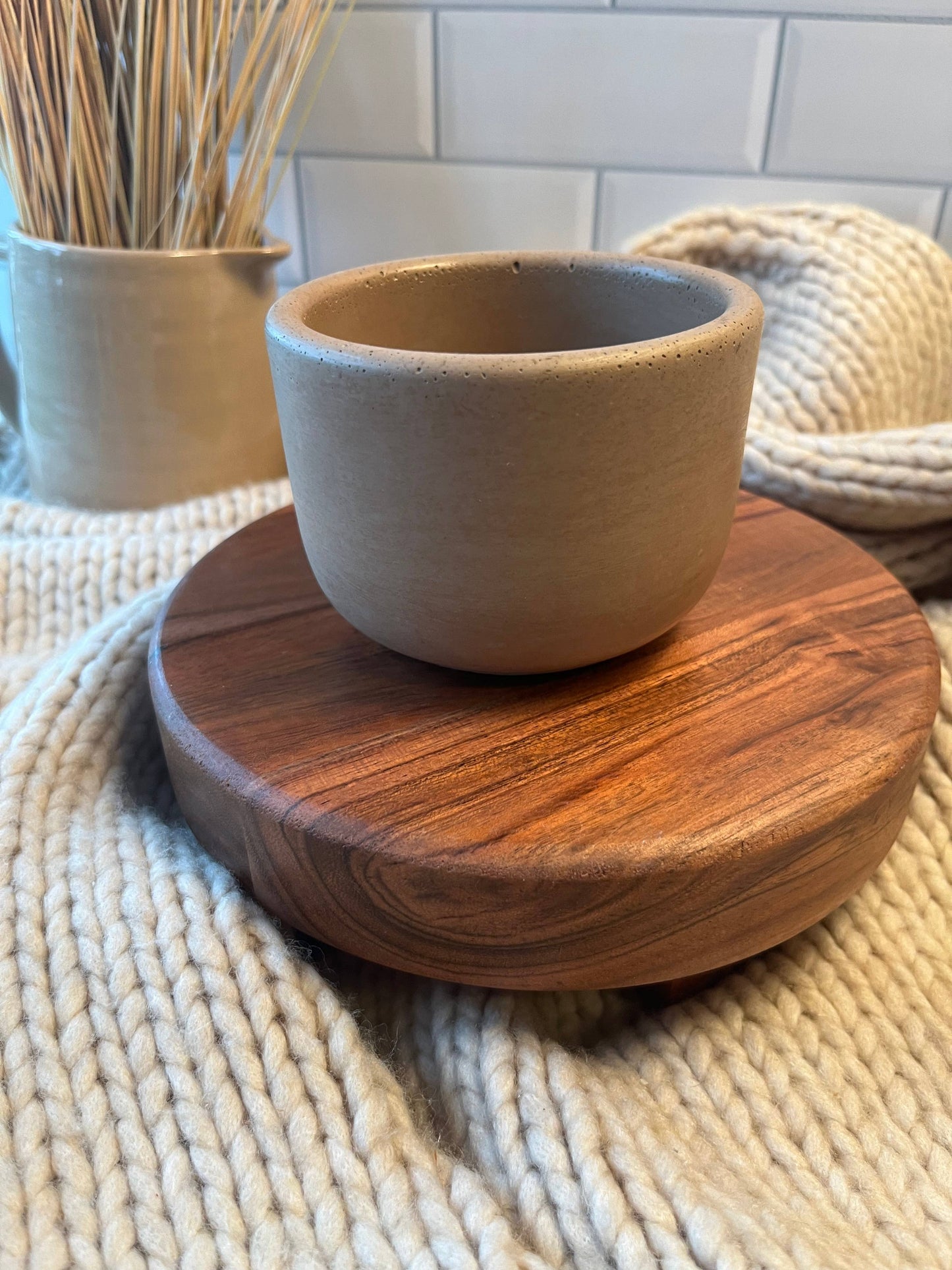 Brown Concrete Candle Vessel - 8 oz