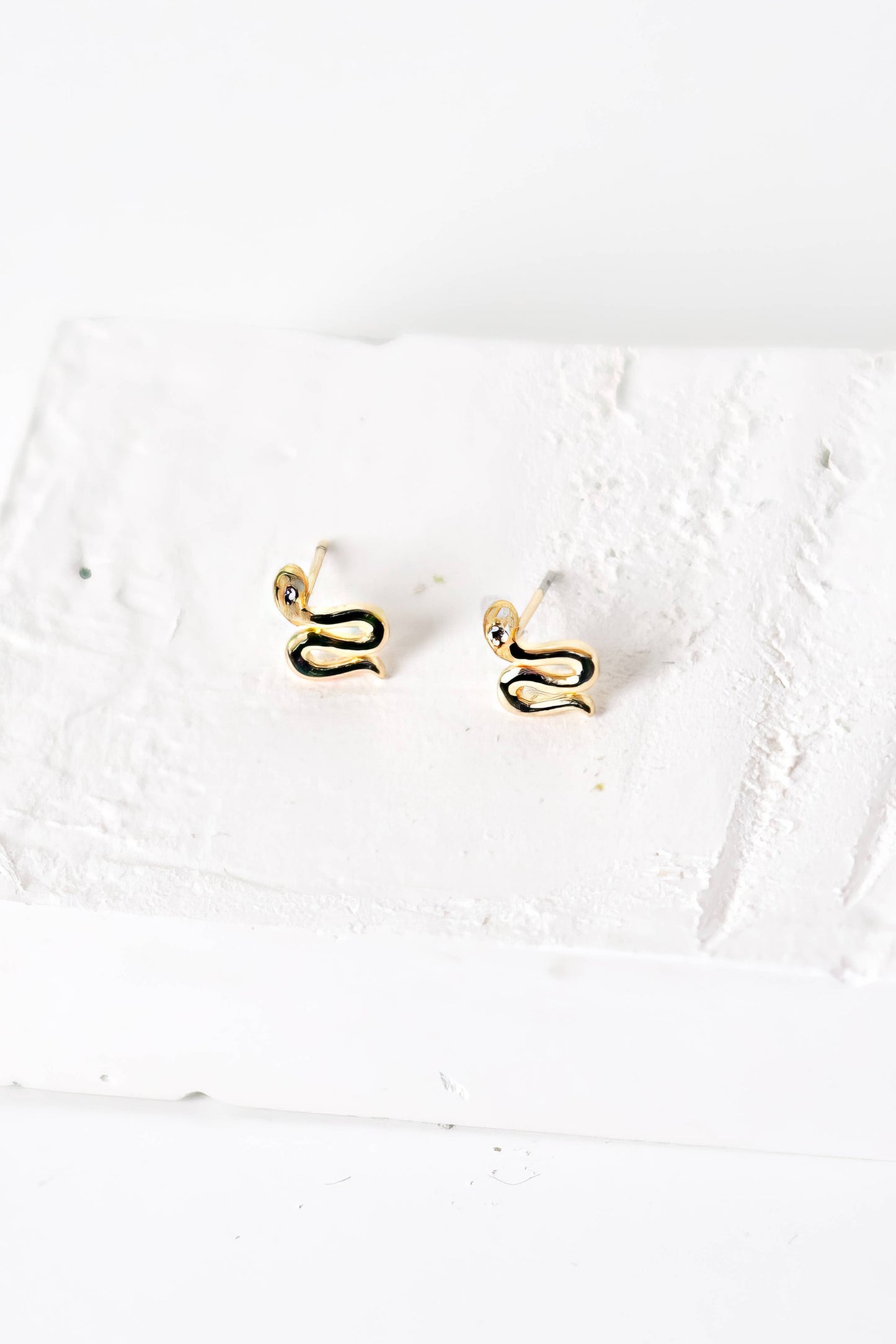 Serpent 24K Gold Plated Snake Stud