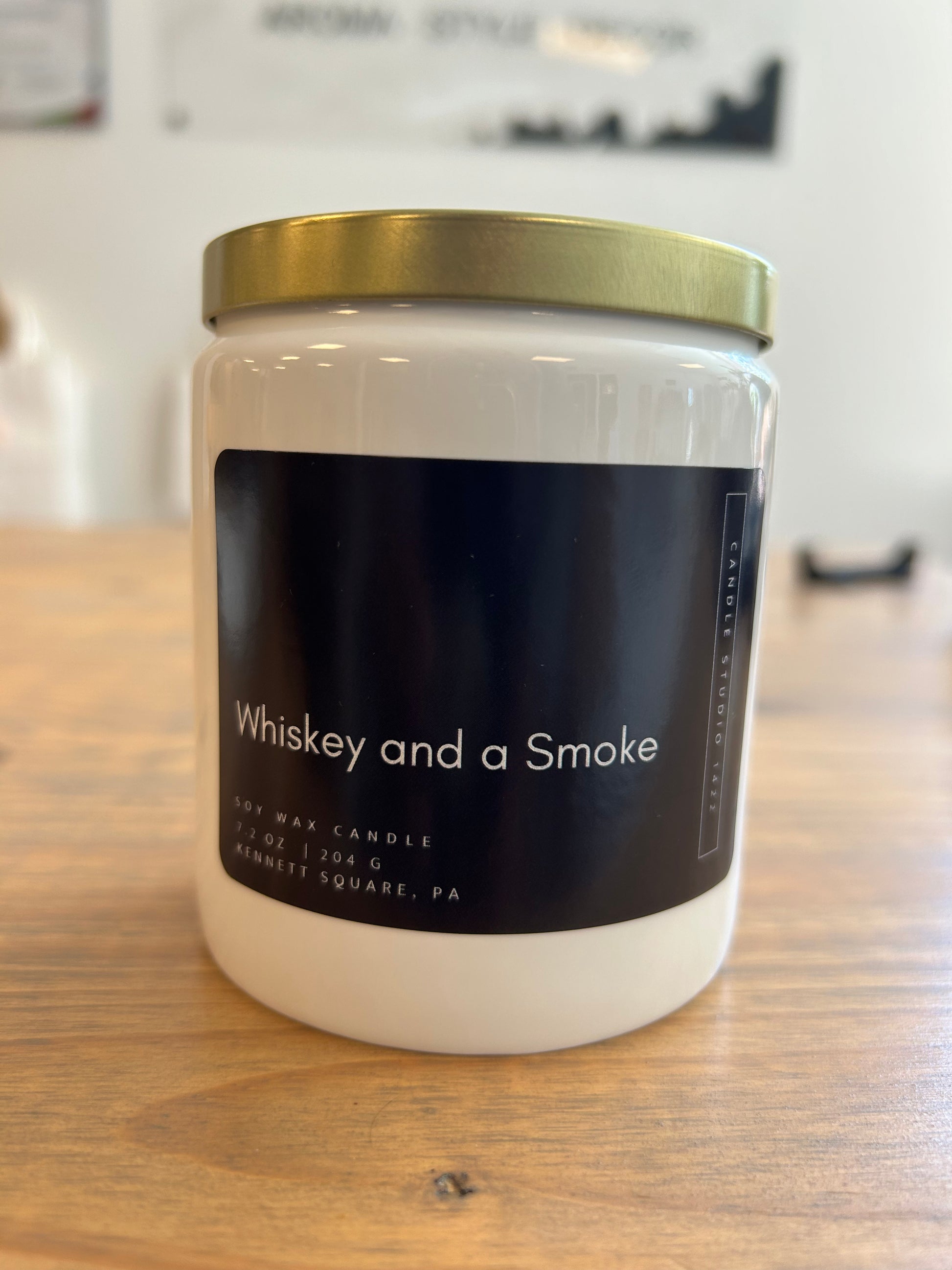 Whiskey and a Smoke- Soy Candle - 7.2 oz - Candle Studio 1422, LLC