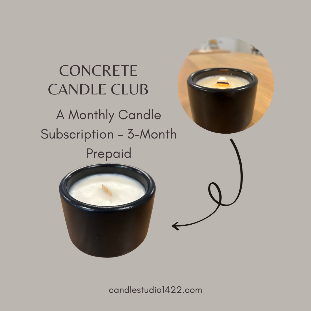 Concrete Candle Club 3-Month Subscription- with FREE Shipping - Candle Studio 1422, LLC