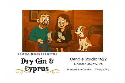 Nappi Family Fundraising Candle - Dry Gin & Cypress Scent - Soy Candle