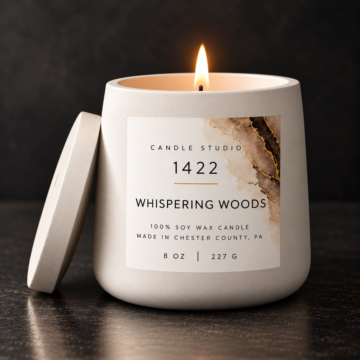 Whispering Woods 8 oz Trapezoid Concrete Candle