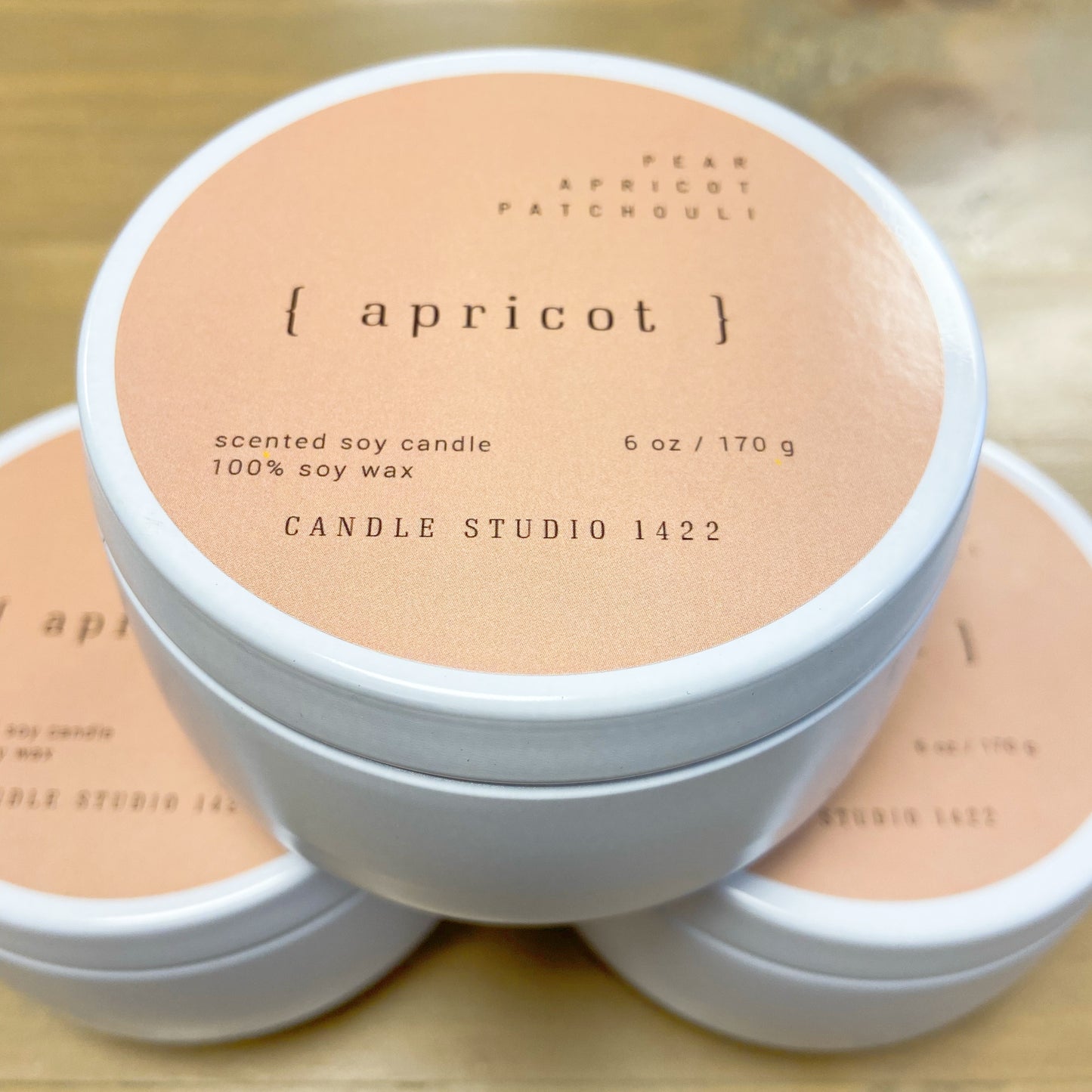 Apricot Soy Candle - White Tin