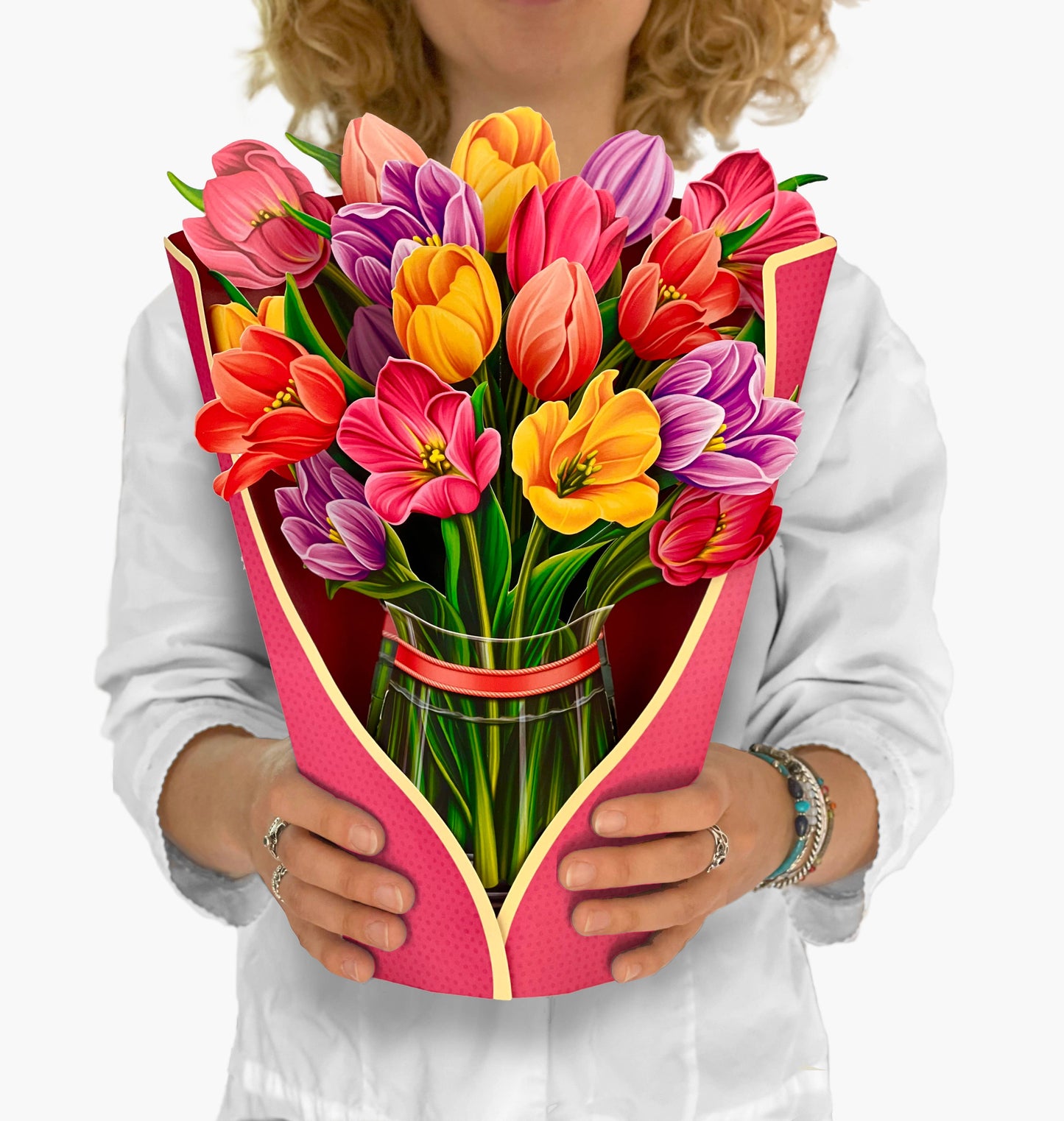 Festive Tulips Pop-up Greeting Card